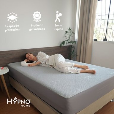 PROTECTOR COLCHON HYPNO HOME CUNA BAMBU GRIS IMPERMEABLE AMOLDABLE - 7