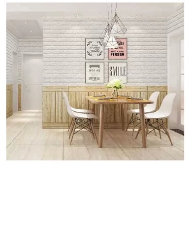 PACK 10 PAPEL TAPIZ BLANCO PCS AUTOADHESIVO DECORACION 3D LADRILLO - 4