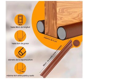 PACK X 2 BURLETES FEXIBLE PROTECCIÓN SELLADO DE PUERTA MARRON - 4