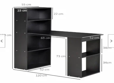 ESCRITORIO NACION MUEBLES ALID 52 CM X 120 CM NEGRO - 3