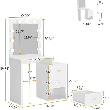TOCADOR NACION MUEBLES YESENIA COLOR BLANCO - 3