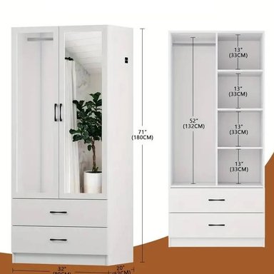 ROPERO NACION MUEBLES LEONOR COLOR BLANCO NM - 3