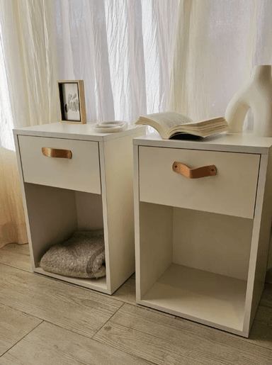 JUEGO DE 2 VELADORES NACION MUEBLE LTCH COLOR BLANCO - 2