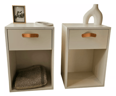 JUEGO DE 2 VELADORES NACION MUEBLE LTCH COLOR BLANCO - 3