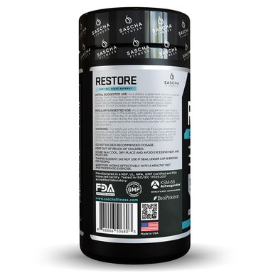 VITAMINAS SASCHA FITNESS RESTORE CORTISOL NIGHT SUPPORT - 2