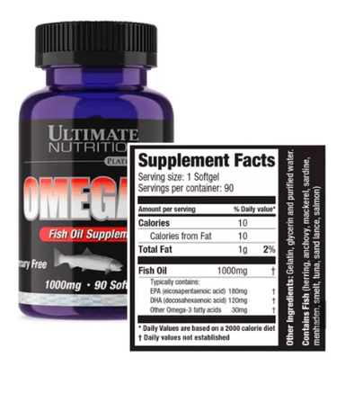 OMEGA 3 ULTIMATE NUTRITION 1000 MG 180 CÁPSULAS BLANDAS - 2
