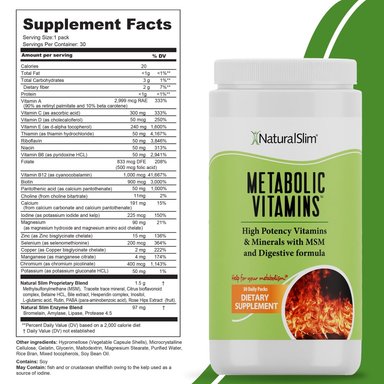 MULTIVITAMÍNICO NATURALSLIM COMPRIMIDOS METABOLIC VITAMINS® 30 DOSIS - 2