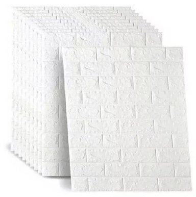 PACK X 6 PCS PAPEL TAPIZ AUTOADHESIVO DECORACIÓN 3D LADRILLO BLANCO - 2
