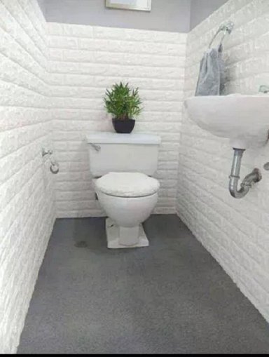 PACK X 6 PCS PAPEL TAPIZ AUTOADHESIVO DECORACIÓN 3D LADRILLO BLANCO - 3