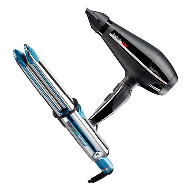COMBO BABYLISSPRO ALISADORA OPTIMA 3100 BNT3100TPE Y SECADOR BLACK MAGIC B6400PE - 1