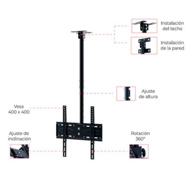 RACK 26 A 60 PULGADAS METAL TECHO PARA TV LCD LED SMART - 4