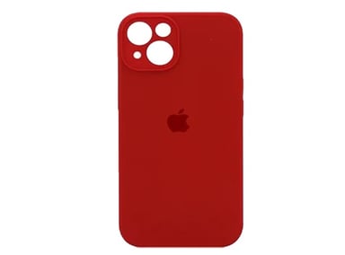 CASE IPHONE 14 SILICONA CON P/CÁMARA ROJO + MICA DE VIDRIO COMPLETO - 2