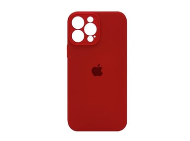 CASE IPHONE 14 PRO MAX SILICONA CON P/CÁMARA ROJO + MICA DE VIDRIO COMPLETO - 2