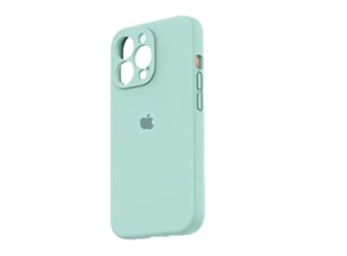 CASE IPHONE 14 PRO SILICONA CON P/CÁMARA TURQUESA + MICA DE VIDRIO COMPLETO - 2