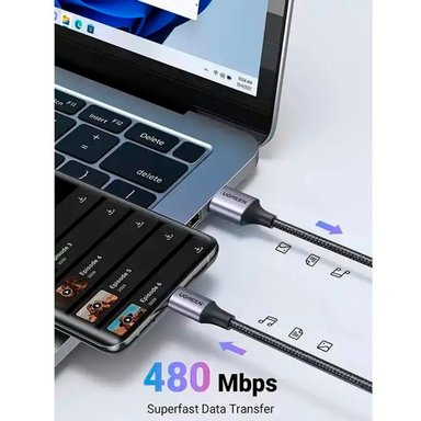 CABLE DE CARGA RÁPIDA USB-A A USB-C 2M UGREEN US288 GRIS - 2