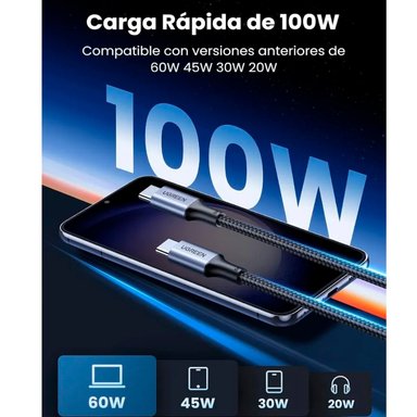 CABLE TYPE C UGREEN 100W TIPO C A TIPO C 480MB/S 5A US316 - 4