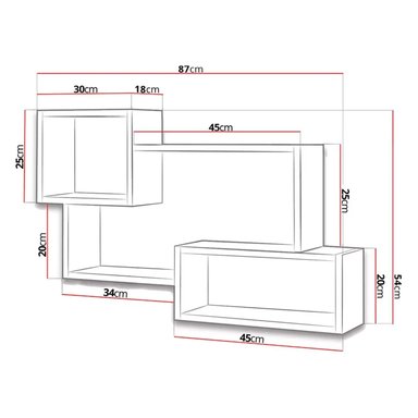 REPISA LEMUEBLE BLANCO FLOTANTE MELAMINA 87X54X18CM - 6
