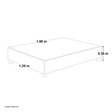 BASE CAMA LEMUEBLE EUROPEO 2 PLAZAS MARRÓN - 2