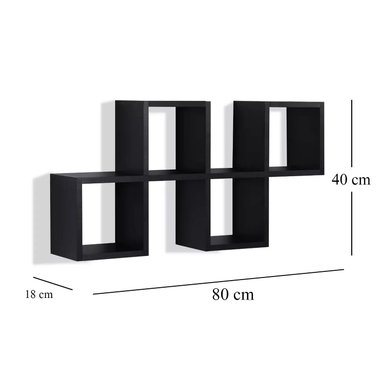 REPISA FLOTANTE MELAMINA 80X40X18CM NEGRO - 4