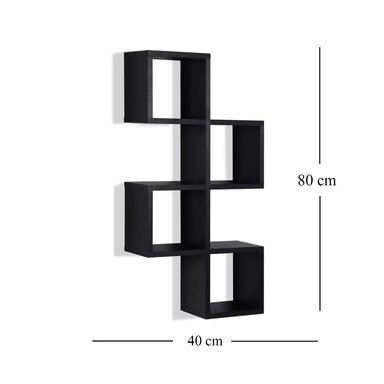 REPISA FLOTANTE MELAMINA 80X40X18CM NEGRO - 5