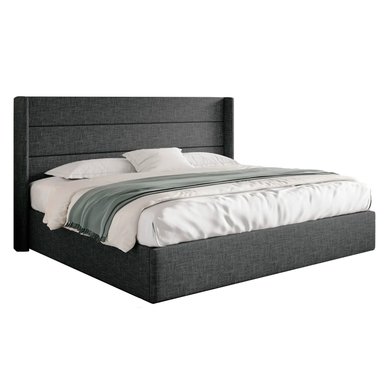CAMA TAPIZADA LISTÓN VENUS GRIS OSCURO 1.5 PLZ - 2