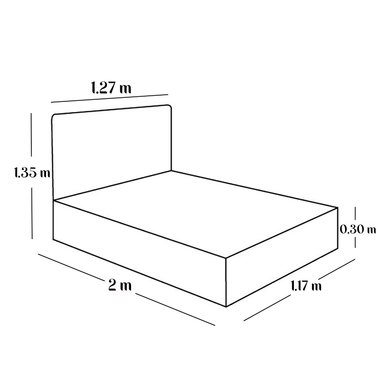 CAMA LEMUEBLE TAPIZADA LISTÓN VENUS PLOMO OSCURO 1.5 PLZ - 6