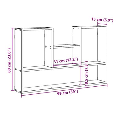 REPISA FLOTANTE RIND MELAMINA 99X60 CEMENTO - 5