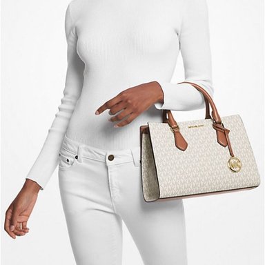 CARTERA MICHAEL KORS SHEILA MEDIUM VAINILLA SATCHEL LOGO MUJER - 3