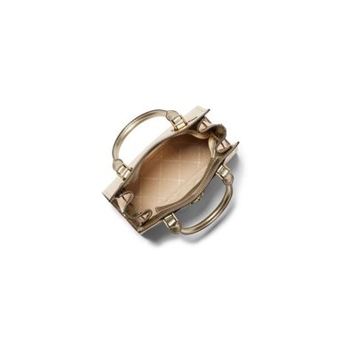 CARTERA MICHAEL KORS HAMILTON SMALL DORADO SATCHEL METALLIC MUJER - 2