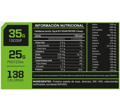 PROTEÍNA ADN SOY VEGAN PROTEIN 1.5 KG CHOCOLATE SHAKER - 3