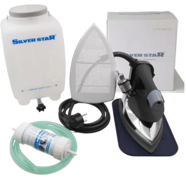 PLANCHA A VAPOR 1300W ES-300L INDUSTRIAL SILVER STAR PESADA CON 3 ZAPATAS MÁS 1 FILTRO DE AGUA SUPER KIT - 2