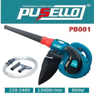 SOPLADOR ASPIRADOR DE HOJAS POLVO PUSELLO 800W 1300RPM - SOPLETE DE AIRE PARA LIMPIEZA AUTO CASA PC - 2