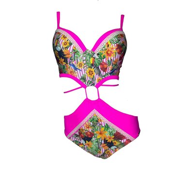 TRIKINI PUSH UP LICRA MUJER FUCSIA UV ELEANOR ROOSEVELT GL-44 - 1