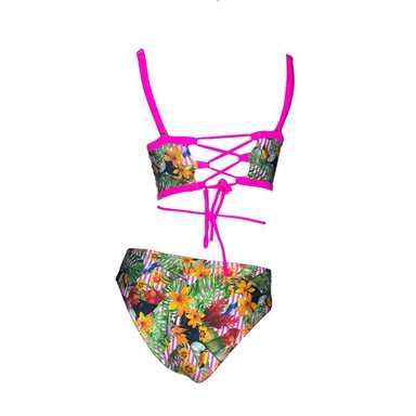 TRIKINI PUSH UP LICRA MUJER FUCSIA UV ELEANOR ROOSEVELT GL-44 - 2