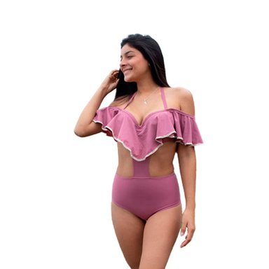 TRIKINI PUSH UP LICRA MUJER ROSADO UV EVA PERÓN PALO ROSA GL-43 - 1