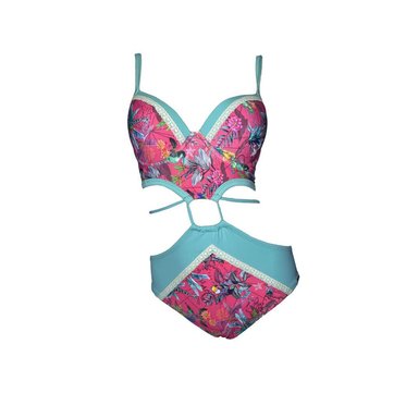 TRIKINI PUSH UP LICRA MUJER TURQUESA UV ELEANOR ROOSEVELT GL-44 - 1