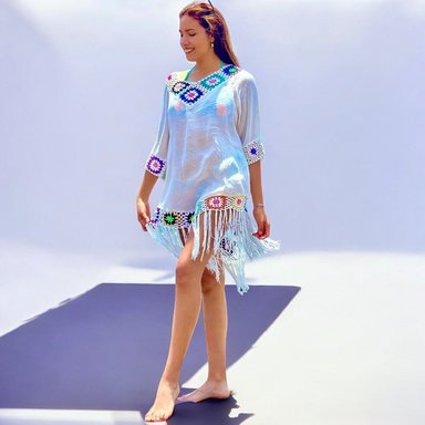 KIMONO MAXI MUJER YOMAR BLANCO ANA FUNKE - 1