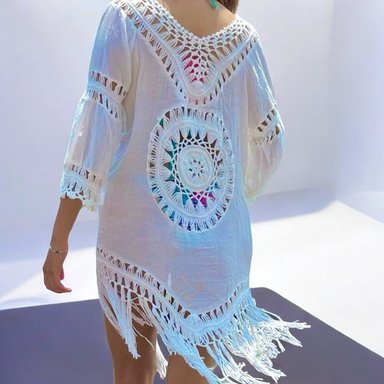 KIMONO MAXI MUJER YOMAR BLANCO MARY CASSATT - 3