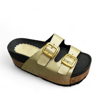 SANDALIAS MUJER QUERO SHOES DORADO PLATAFORMA 7 2086L-52 - 1