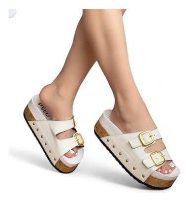 SANDALIAS MUJER BLANCO PLATAFORMA 7 2086L-52 - 2