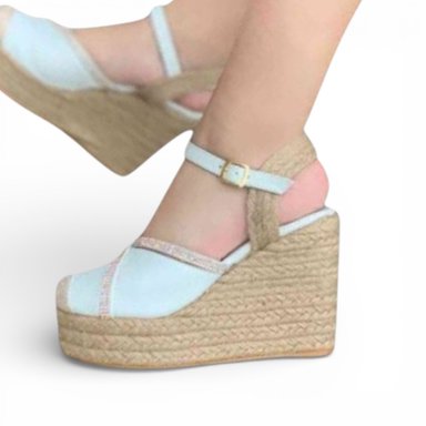 SANDALIA MUJER 1157 5C-55 TACO X9 CON PLAFORMA COLOR BLANCO - 2