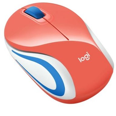 MOUSE LOGITECH M187 MINI CORAL - 4