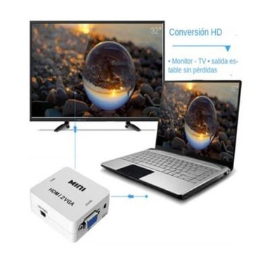 ADAPTADOR UNIVERSAL HDMI COMPATIBLE VGA 1080P FULL HD BLANCO - 4