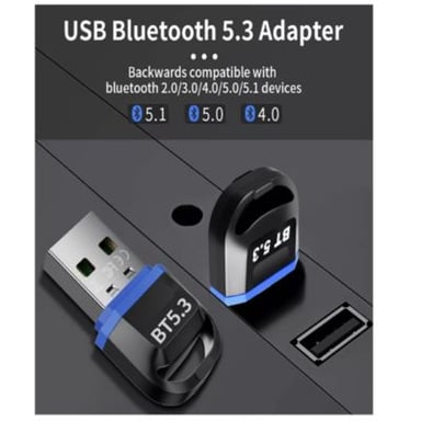 ADAPTADOR PC DONGLE USB BLUETOOTH 5.3 NEGRO - 5