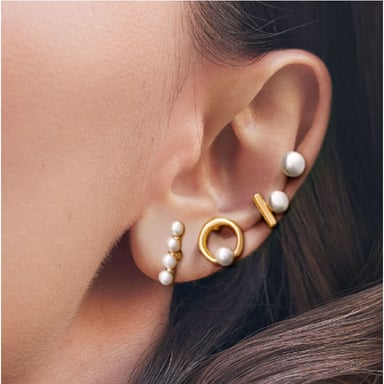 SET UNIQUE ARETES ANHELO DORÉ 4 PARES YOYERÍA YANBAL - 2