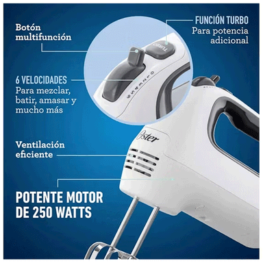 BATIDORA DE MANO OSTER FPSTHM3532 CON FUNCION TURBO - 3