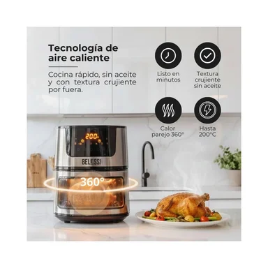 FREIDORA DE AIRE BELESSI 4.5LT 2400W BLSE003 - 8