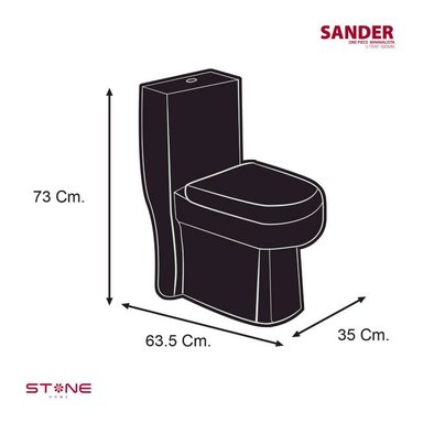 INODORO STONE HOME SANDER NEGRO ONE PIECE MINIMALISTA - 4