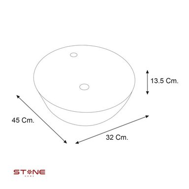 LAVAMANOS STONE HOME ALFIE BLANCO MOD. CIRCULAR MINIMALISTA - 3