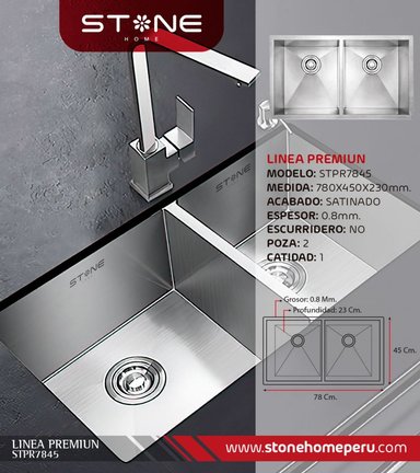 COMBO LAVADERO PREMIUM STPR7845 + LLAVE GIULS STW-01 CON ESCURRIDOR(EXONERADO) - 2